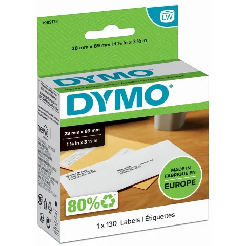Etykiety 99010 / S0722370 do drukarek Dymo - Biała, papierowa - 89x28mm